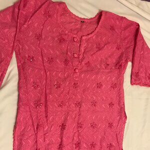 Ethinic Indian Pink Kurta for Women XXL